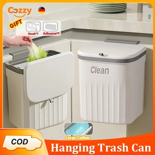 Cozzy Kitchen Wall Mounted Trash Can With Cover Hanging Garbage Bin Sliding Trash Bin For Bathroom