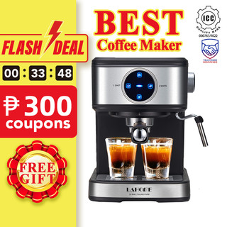 LAHOME Smart Fully Automatic Espresso Coffee Maker Machine Expresso Milk Frother Semi Auto Shut-Off