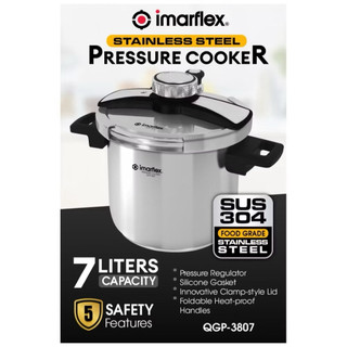 Imarflex Pressure Cooker Stainless Steel 7 Liters QGP-3807