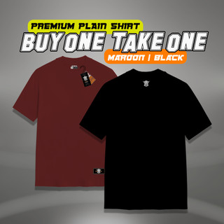 THE HOOP APPAREL PREMIUM PLAIN BUY 1 TAKE 1 MIXED MAROON GRAPHIC COTTON TSHIRT FOR MEN AND WOMEN