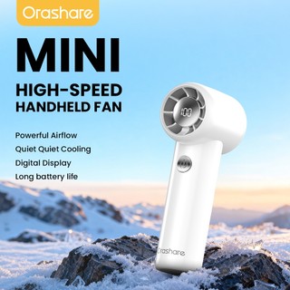 Orashare HF21 Portable High-Speed Handheld Fan 1200mAh Rechargeable Mini Fan 5 Speed Strong Wind Fan