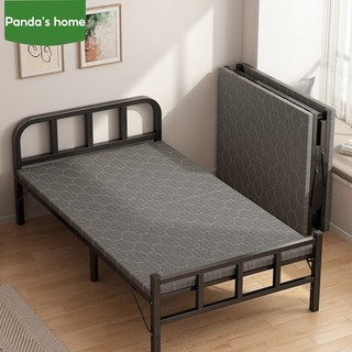 Panda's Home Metal Folding Bed Portable Foldable Bed Save Space For Dormitory Single/Double BedFrame