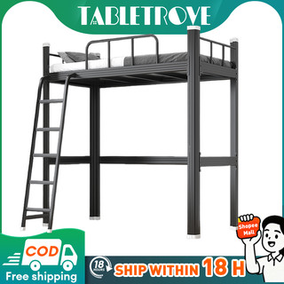 TABLETROVE Bed Brame Metal Loft Bed Frame Iron Loft Bunk Bed Apartment Bed Student Dormitory Bed