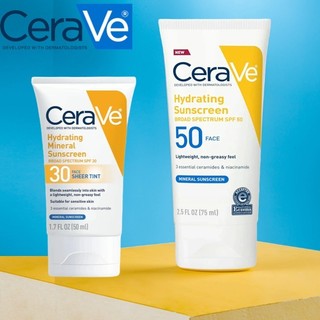 Hydrating Mineral Sunscreen SPF 50 & SPF 30 Sunblock For Sensitive Skin For Various Skin Tone