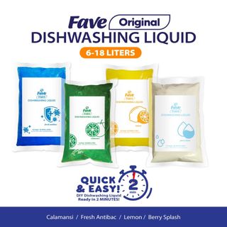 FAVE ORIGINAL DISHWASHING LIQUID 6L - 18L YIELD QUICK MIX HOUSEHOLD PRODUCTS