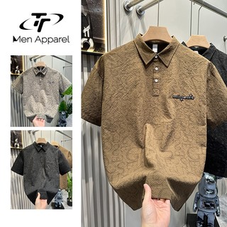 Men's Short sleeve polo shirt  loose korean basic TOP for men