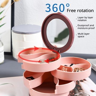 Acrylic Rotating Multi-Layer Jewelry Storage Box, Large Capacity Organizer for Necklaces & Earrings
