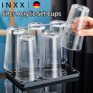 INXX 6 Piece Unbreakable Acrylic Drinking Glass Set – Durable and Lightweight Chowking Baso Cup