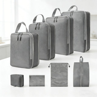 4Pcs Travel Organizer Compression Packing Cubes Travel Pouch Luggage Bag Foldable Portable Suitcase