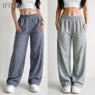 IFIND Unisex Baggy Drawstring Pants Highwaist Gray Sweatpants with pockets Plus Size
