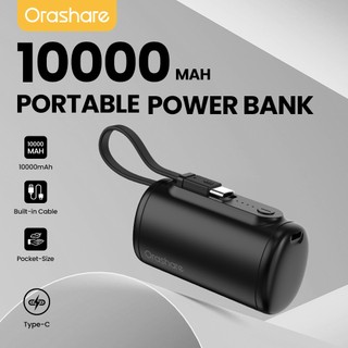 Orashare PCM13 10000mAh Mini Powerbank Built-in Lightning/Type-C Cable Pocket Size Potable Charger