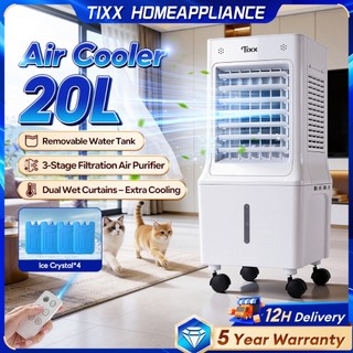 Tixx 10L/20L/45L Air Cooler Fan Inverter Aircon 55% Energy Saving Large Water Tank With HEPA Filter