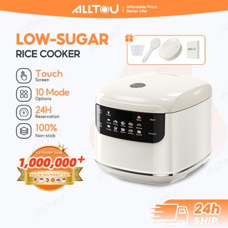 ALLTOU Kids-Friendly 2L Low Sugar Rice Cooker 10 Mode 30-Min Fast Cook Non-Stick Easy Clean for Moms