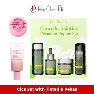 SET M: Her Choice Ph Centella Asiatica Repair Set with Pekas Cream & Tinted Sunshield FDA Approved f