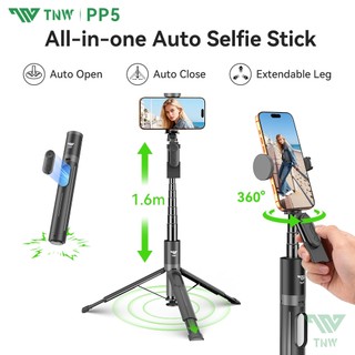 TNW PP5 Selfie Stick Automatic Open Anti-pinch Bluetooth Portable 1.6M Aluminium Tripod With Light