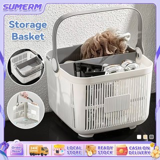 Storage Basket Large Capacity Double Layer Detachable Wash Basket with Dry and Wet Separation