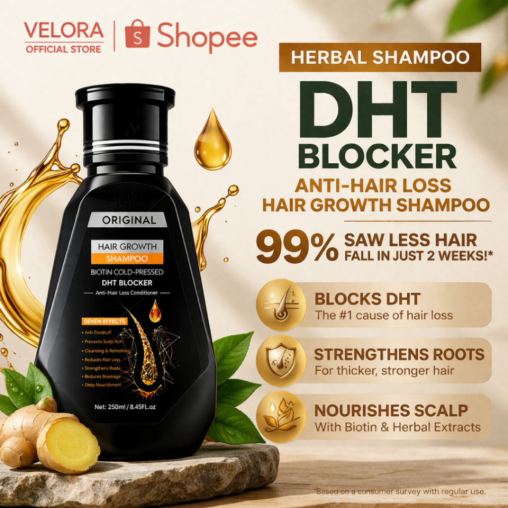 Hair Growth Shampoo 250ml - Biotin & Cold-Press DHT Blocker for Anti Hair Loss Scalp Care