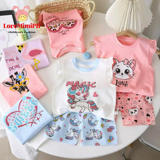 LoveMimiPH | OOTD Terno For Kids Ruffled Sleeves Shorts Set Cotton FabricCute Stylist Fashion Wear