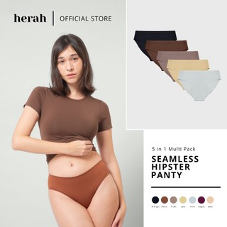 Herah Seamless Hipster Panty 5pcs, Folded Edge, Buttery Soft, Plus Size Women