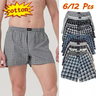 6/12pcs Men's floral DOREMI boxer shorts boxer underwear man Loose plaid underwear multiple colors