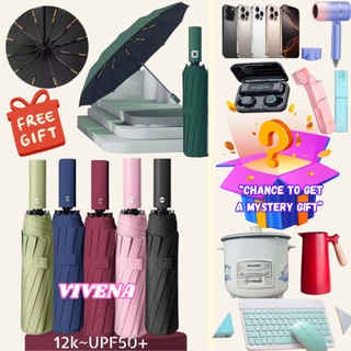 VIVENA 8 Ribs/10 Ribs/24 Ribs payong Foldable Automatic UV Protect Umbrella Waterproof Payung