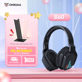 Onikuma B60 Bluetooth Headphones Wireless Headset Gaming Headphone with Mic Noise Cancelling