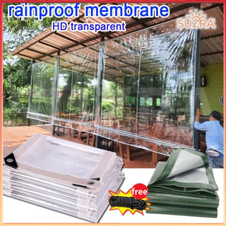 SUZRA Transparent Trapal Waterproof Tarpaulin Thickened Outdoor Plastic sheet balcony Car Truck