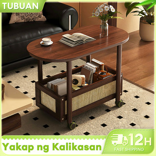 Sofa Side Table Coffee Table with Wheels Removable Trolley Storage Rack for Living Room Bedroom