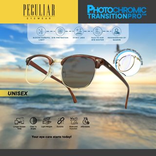Peculiar Clubmaster Square Acetate Anti Rad Photochromic and Anti Radiation Eyeglasses for Woman Men