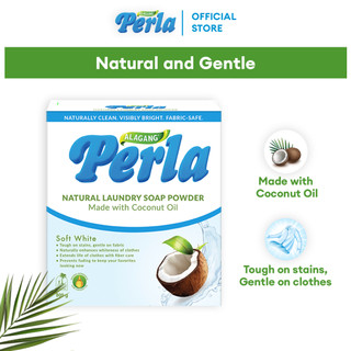 Perla Natural Laundry Soap Powder (800g) | Coconut Oil | Hypoallergenic | Gentle on Skin & Clothes