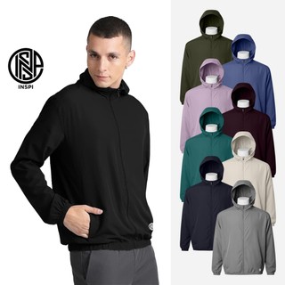 INSPI Windbreaker Bomber Jacket for Men Women with Zipper and Pockets Quick Dry Hoodie Collection