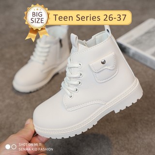 SENMA Boots For Kids Girls Korean Ankle Boots Fashion Girl Shoes Zipper High-cut Boots Size 26-37