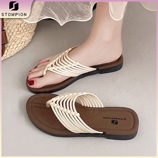 STOMPION Retro Flip Flops Slippers For Women Korean Style Indoor And Outdoor Slipper Casual