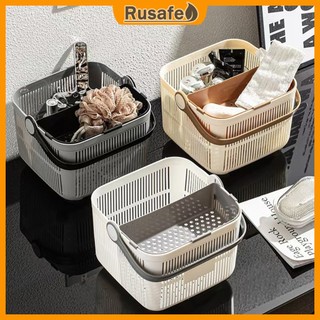 1PC Portable Dry And Wet Separated Bath Basket Multi-Purpose Large-Capacity Plastic Storage Basket