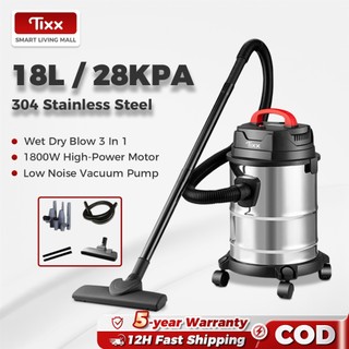 Tixx 304 Stainless Steel Vacuum Cleaner for Home Wet and Dry Blowing 3 In 1 18L for Car/Sofa/Floor