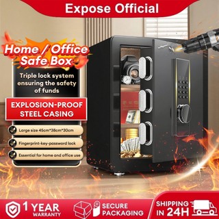 Expose Safe Box Electronic Digital Safety Vault  Cash Fireproof Safe Box Fingerprint password safe
