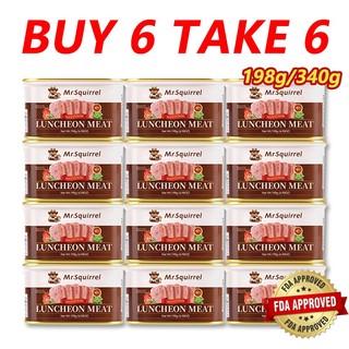 【BUY 6 TAKE 6】Mr.Squirrel 12PCS 198g/340g Luncheon Meat Original Pork & Chicken & Black Pepper