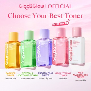 [Bigger Size] Glad2Glow Face Toner Niacinamide Brightening Exfoliating Anti-Acne Repair barrier 80ml