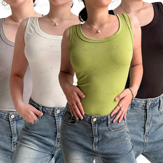 Buy 1 Take 1 Plus Size KILY Basic Tank Top Sleeveless Round Neck Slim Fit Plain Sando Top 6A0393
