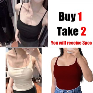 Buy1 Take2 (Total of 3) Double Lining Freesize Casual Summer Sexy Hot Girl Swear Comfy Top No Padded