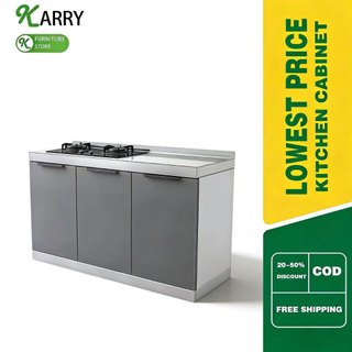 KARRY Kitchen Storage Cabinet Stainless Steel Countertop Sink Cabinet Gas Stove Cabinet