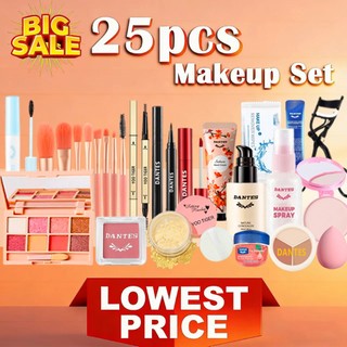 【FDA】25Pcs Makeup Set Liquid Foundation+SetUp Spray+Concealer+Eyeshadow Palette+Face Powde+Lip Glaze