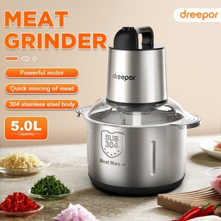 Dreepor 5L Meat Grinder Electric Food Processor Large Capacity Multifunctional Chopper And Grinder