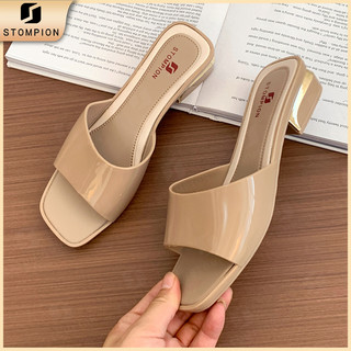 STOMPION Korean Sandals For Women With Heels Elegant Sandals Block Heels High Heels For Women