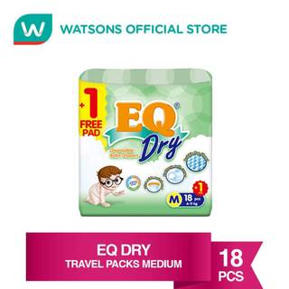 EQ Dry Diaper Medium 18 Pieces + 1 Pad