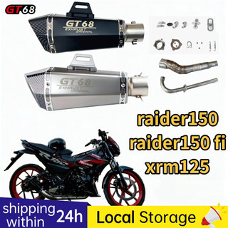 GT68 Muffler Pipe for  Xrm 125/RS125carb/fi  & Raider 150 carb/fi 1set Made in Thailand