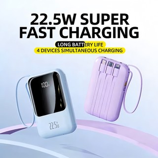 Original  20000 mAh Power Bank 22.5W Mini Powerbank Built in Cables Portable fast charging