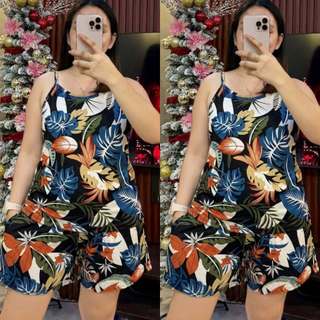 Terno Spaghetti Short for Women/Pambahay with 2 side pockets FREE SIZE  up to XL cotton spandex
