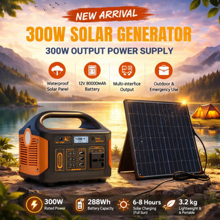 Emergency Power Supply 300W for Brownout 80000mAh Solar Power Station for CP Wifi Router Laptops