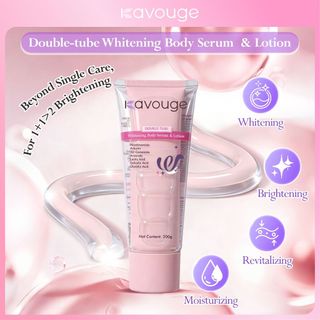 Kavouge Double Tube Whitening Lotion Serum 2in1 Niacinamide Arbutin AHA Brightening Glow Skin 200g